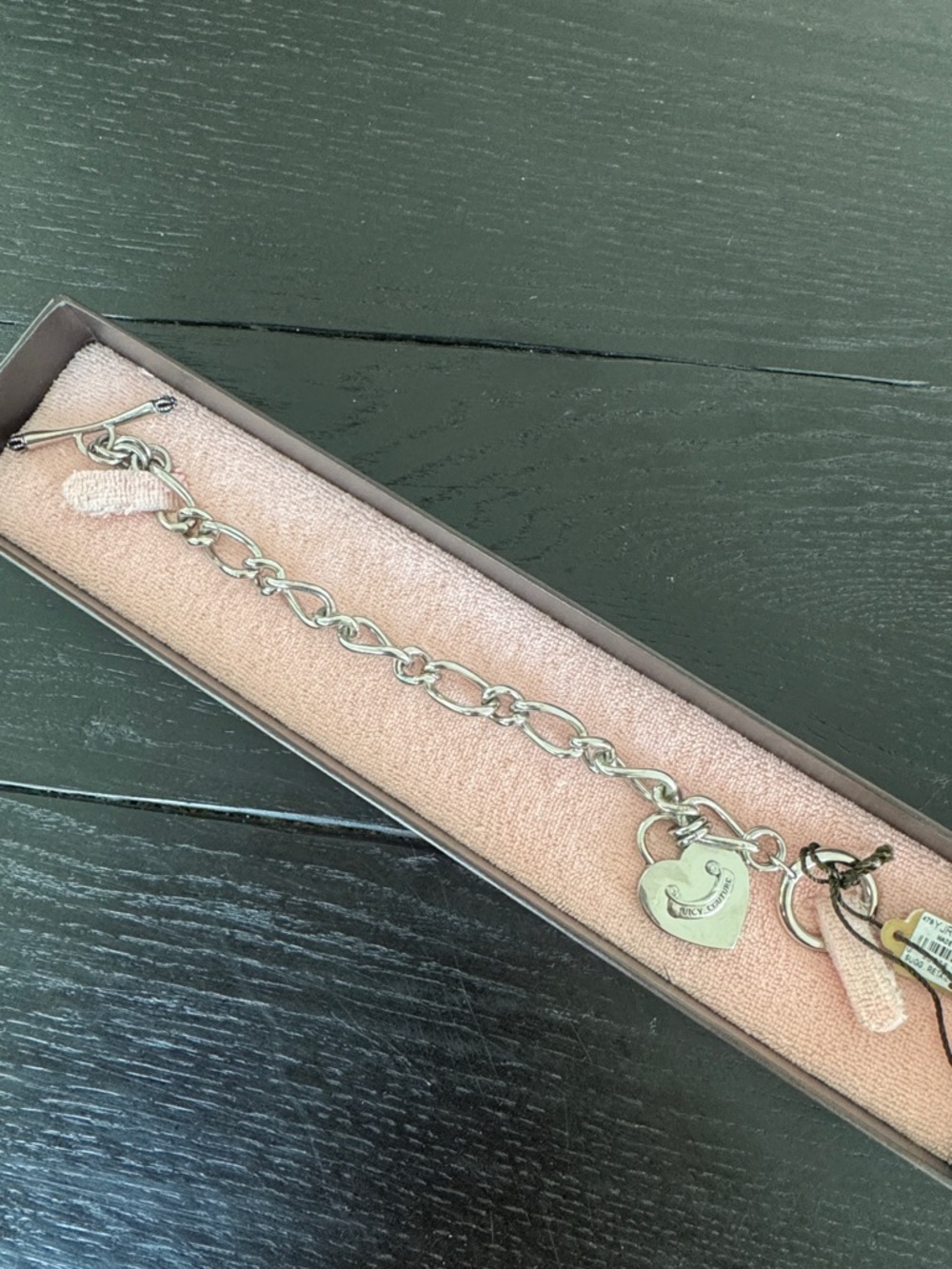 Silver Heart Charm Link Bracelet - Juicy Couture